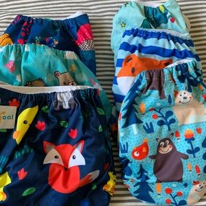 Cloth pocket diapers, lot of 6
